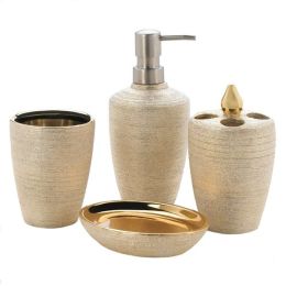 Accent Plus Golden Shimmer Porcelain Bath Set