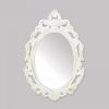 Accent Plus Distressed Vintage-Look Ornate White Mirror