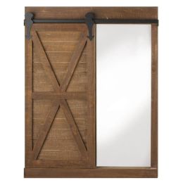 Accent Plus Chalkboard and Mirror Wall Decor with Barn Door