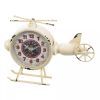 Accent Plus Vintage-Look Desk Clock - White Helicopter
