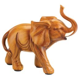 Accent Plus Wood-Look Lucky Elephant - 5.1 inches