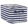 DII PE-Coated Fabric Bin Set with Blue Stripes - 9.5 inches