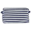 DII PE-Coated Fabric Bin Set with Blue Stripes - 9.5 inches