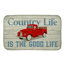 Country Life is the Good Life Vintage Farmhouse Pickup Truck Welcome Door Mat