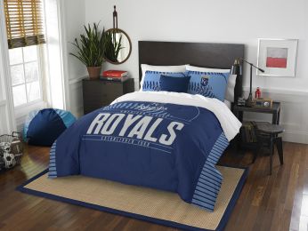 Royals OFFICIAL Major League Baseball, Bedding, "Grand Slam" Full/Queen Printed Comforter (86"x 86") & 2 Shams (24"x 30") Set by The Northwest Company