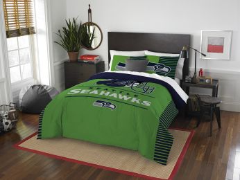 Seahawks OFFICIAL National Football League, Bedding, "Draft" Full/Queen Printed Comforter (86"x 86") & 2 Shams (24"x 30") Set by The Northwest Company