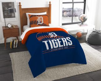 Tigers OFFICIAL Major League Baseball, Bedding, Printed Twin Comforter (64"x 86") & 1 Sham (24"x 30") Set by The Northwest Company