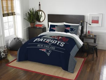 Partiots OFFICIAL National Football League, Bedding, "Draft" Full/Queen Printed Comforter (86"x 86") & 2 Shams (24"x 30") Set by The Northwest Company