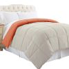 Genoa Queen Size Box Quilted Reversible Comforter and Gray; DunaWest