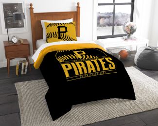 Pirates OFFICIAL Major League Baseball, Bedding, Printed Twin Comforter (64"x 86") & 1 Sham (24"x 30") Set by The Northwest Company