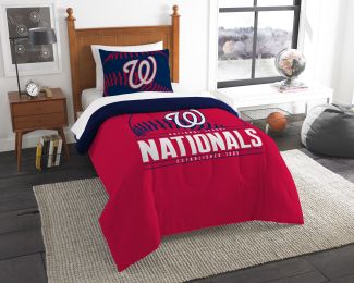 Nationals OFFICIAL Major League Baseball, Bedding, Printed Twin Comforter (64"x 86") & 1 Sham (24"x 30") Set by The Northwest Company