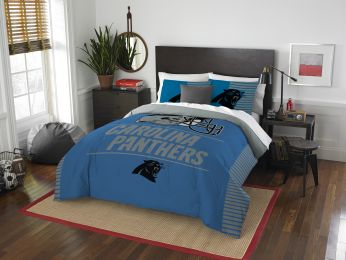 Panthers OFFICIAL National Football League, Bedding, "Draft" Full/Queen Printed Comforter (86"x 86") & 2 Shams (24"x 30") Set by The Northwest Company