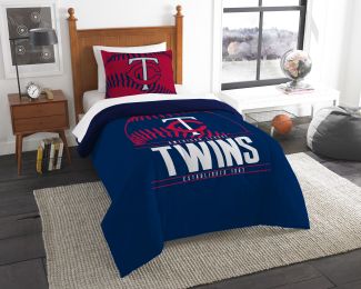 Twins OFFICIAL Major League Baseball, Bedding, Printed Twin Comforter (64"x 86") & 1 Sham (24"x 30") Set by The Northwest Company