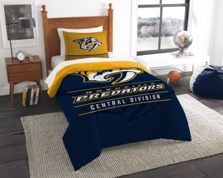 Predators OFFICIAL National Hockey League, Bedding, "Draft" Twin Printed Comforter (64"x 86") & 1 Sham (24"x 30") Set by The Northwest Company