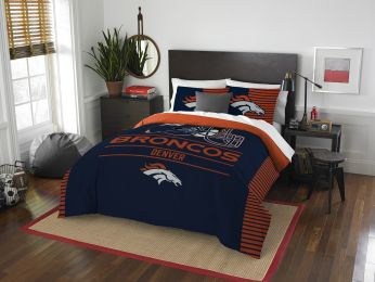 Broncos OFFICIAL National Football League, Bedding, "Draft" Full/Queen Printed Comforter (86"x 86") & 2 Shams (24"x 30") Set by The Northwest Company