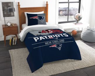 Patriots OFFICIAL National Football League, Bedding, "Draft" Printed Twin Comforter (64"x 86") & 1 Sham (24"x 30") Set by The Northwest Company