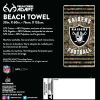 Raiders OFFICIAL NFL Realtree "Stripes" Beach Towel;  30" x 60"