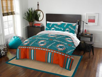 Miami Dolphins OFFICIAL NFL Full Bed In Bag Set
