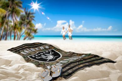 Raiders OFFICIAL NFL Realtree "Stripes" Beach Towel;  30" x 60"