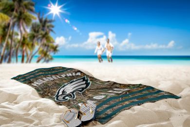 Eagles OFFICIAL NFL Realtree "Stripes" Beach Towel;  30" x 60"