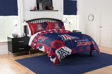 Arizona OFFICIAL Collegiate "Hexagon" Full/Queen Comforter & Shams Set