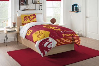 USC OFFICIAL Collegiate "Hexagon" Twin Comforter & Sham Set
