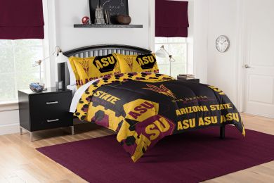 Arizona State OFFICIAL Collegiate "Hexagon" Full/Queen Comforter & Shams Set
