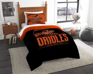 Orioles OFFICIAL Major League Baseball, Bedding, Printed Twin Comforter (64"x 86") & 1 Sham (24"x 30") Set by The Northwest Company