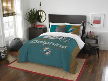 Dolphins OFFICIAL National Football League, Bedding, "Draft" Full/Queen Printed Comforter (86"x 86") & 2 Shams (24"x 30") Set by The Northwest Company
