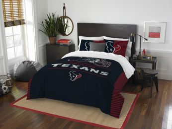 Texans OFFICIAL National Football League, Bedding, "Draft" Full/Queen Printed Comforter (86"x 86") & 2 Shams (24"x 30") Set by The Northwest Company