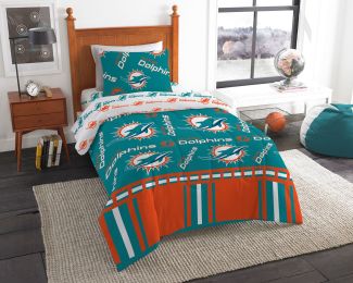 Miami Dolphins OFFICIAL NFL Twin Bed In Bag Set