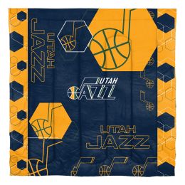 Jazz OFFICIAL NBA "Hexagon" Full/Queen Comforter & Shams Set;  86" x 86"