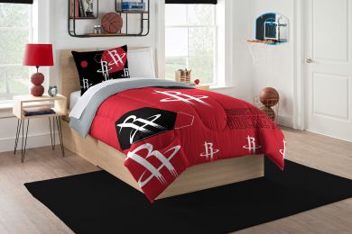 Rockets OFFICIAL NBA "Hexagon" Twin Comforter & Sham Set;  64" x 86"