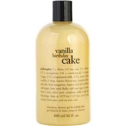 Philosophy By Philosophy Vanilla Birthday Cake Shampoo, Shower Gel & Bubble Bath  --480ml/16oz For Women