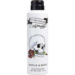 Ed Hardy Skulls & Roses By Christian Audigier Deodorant Spray 6 Oz For Men