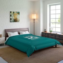 Bedding, Teal Green And White I Can Do All Things Philippians 4:13 Graphic Text Style Comforter (size: 88x88)