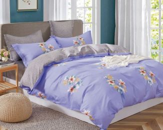Kaufman Lily floral 100% Cotton Purple Comforter Set (size: Queen/Full)