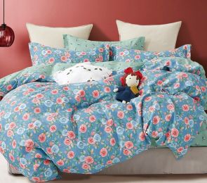 Donau Blue Rose 100% Cotton Reversible Comforter Set (size: Twin XL)