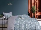 Charlotte  Gray/Blue Floral 3 pcs 100% Cotton  Comforter Set