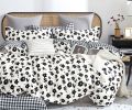 Hepburn Black/White Floral 100% Cotton Reversible  Comforter Set