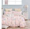 Ava Pink/Blue Floral 100% Cotton Reversible Comforter Set