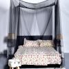 4 Corner Post Full Queen King Size Bed Mosquito Net-Black