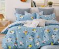 Quinn Blue Floral 100% Cotton Reversible Comforter Set