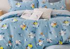 Quinn Blue Floral 100% Cotton Reversible Comforter Set