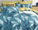 Linnett Blue Banana Leaves 100% Cotton  Reversible Comforter Set