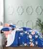 Elizabeth Blue/Orange Floral  100% cotton Reversible Comforter Set