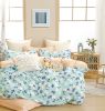 Blue/Yellow 100% Cotton Reversible Comforter Set